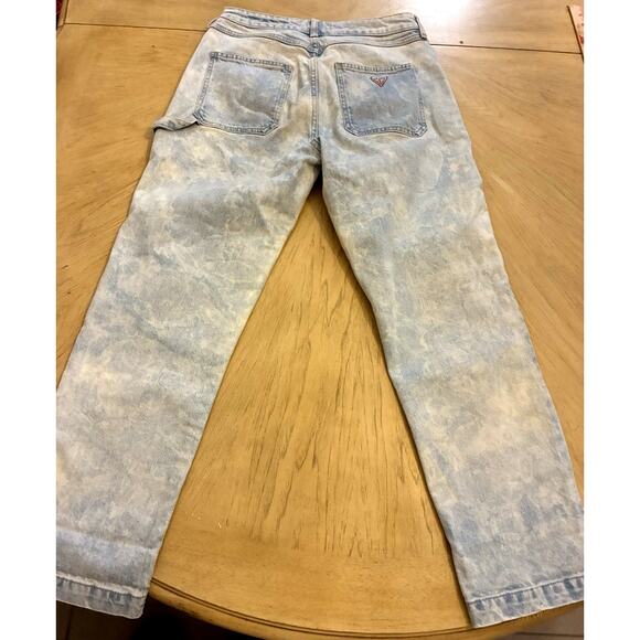 VTG 80s Guess carpenter jeans Barrel Baggy Acid Wash High Waist Ankle Women 29 - Picture 3 of 11